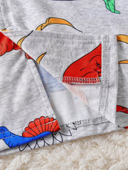 Boys Dinosaur Print Long Sleeve Pajama Set