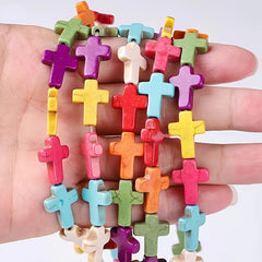 Turquoise Cross Pendant Beads for DIY Jewelry Making