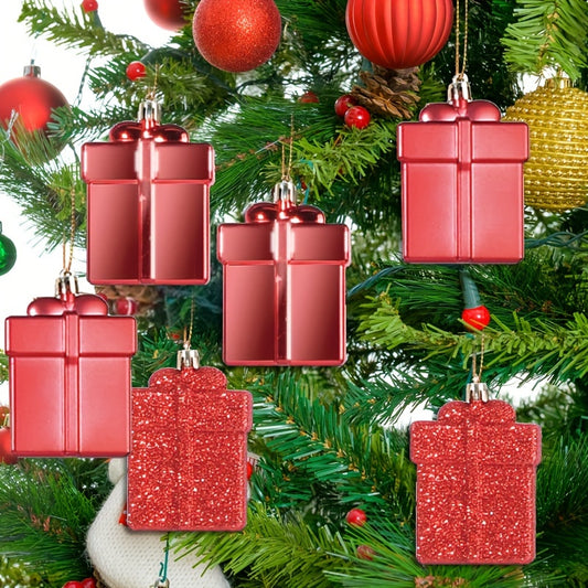 6pcs Red Gift Bag Christmas Tree Pendant Family Party Decorations