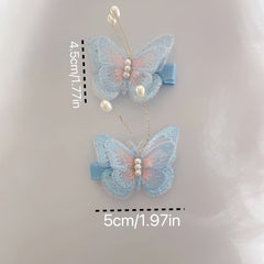 2pcs Girls Butterfly Hairpins for Princess Look