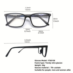 Men's Square Frame Anti Light Glasses