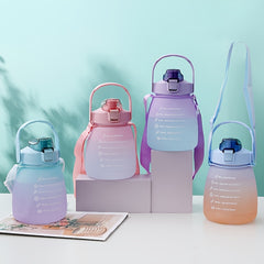1300ml Motivational Water Bottle with Time Marker & Strap