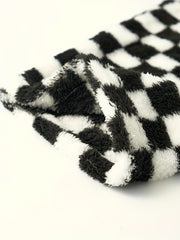 Women's Plus Checkered Print Flannel Warm Home Wear Pants