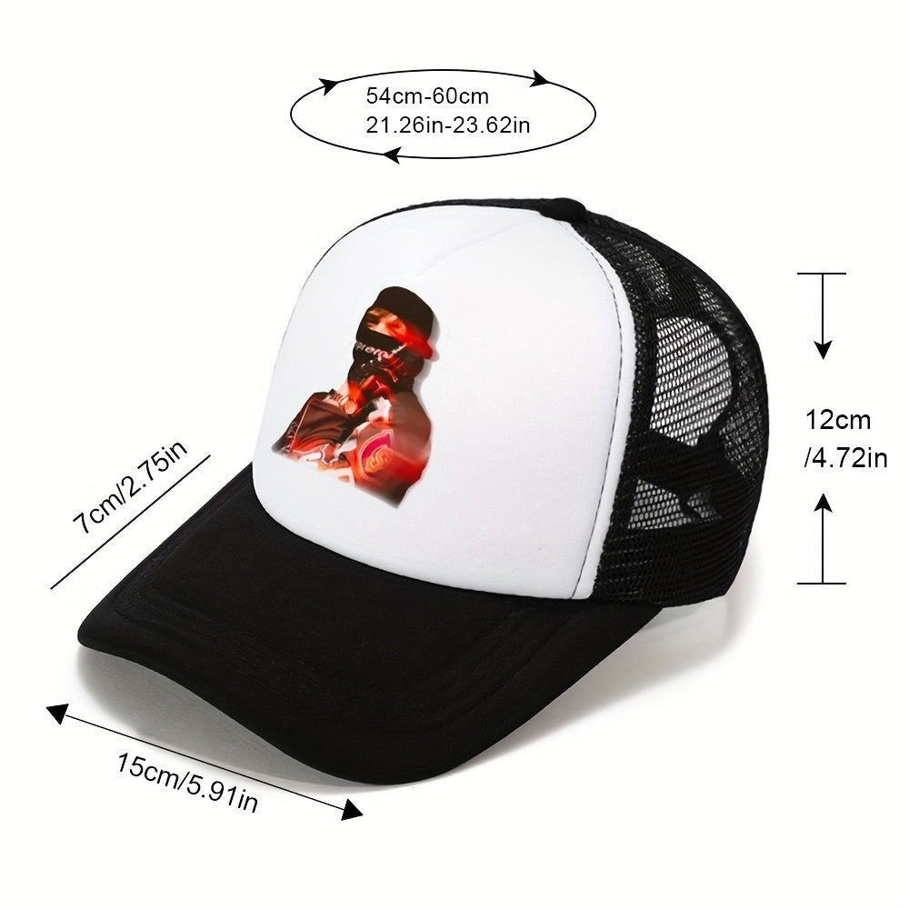Men's Hip Hop Baseball Cap Cartoon Print Hat Sunshade Sunscreen Cap