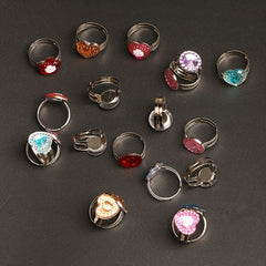 10pcs Kids Crystal Gem Cartoon Rhinestone Ring Set