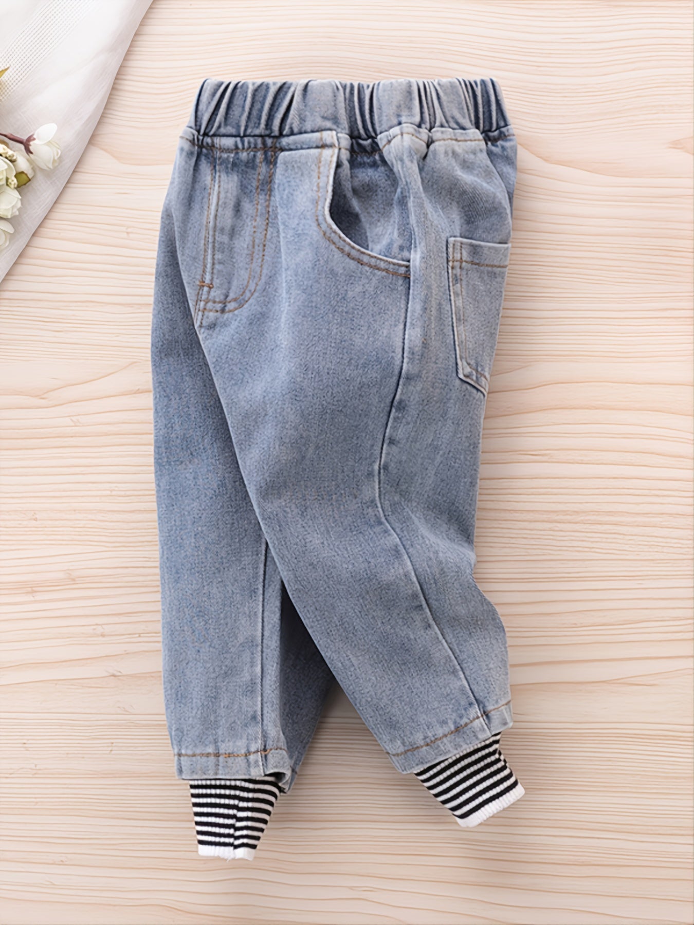 Girls Striped Denim Jeans for Autumn Winter