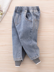 Girls Striped Denim Jeans for Autumn Winter