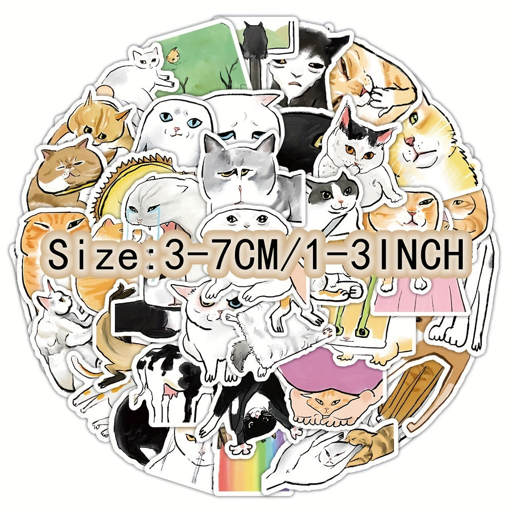 60pcs Funny Kitten Graffiti Stickers for Laptop Desk
