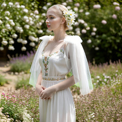 Detachable Bridal Shawl with Bowknot Sleeveless Wedding Dress Accessory