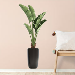 Tropical Palm Leaf Wall Decals Green Potted Plant Stick-On