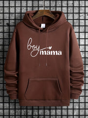 Boy Mama Print Hoodies For Men Graphic Sweatshirt With Kangaroo Pocket