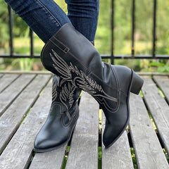 Women's Embroidered Point Toe Cowboy Boots