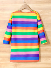 Girls' Rainbow Stripe Long Cardigan For Kids
