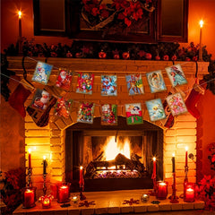 Christmas Retro Pull Flag Party Decoration