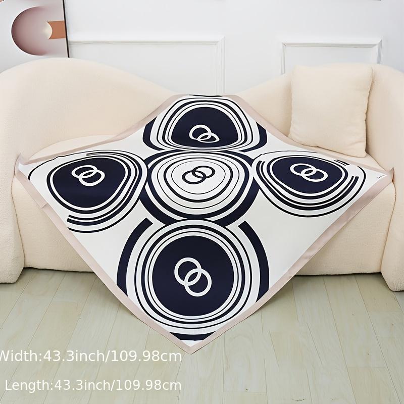 Matte Silk Print Circle Double Ring Scarf