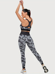 Camouflage Print Sports Suit: Sports Bra & Yoga Leggings