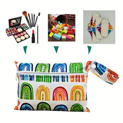 2pcs Arch Print Diaper Bag Washable Cloth Diaper Bag