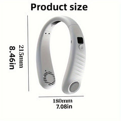 Portable Neck Fan Quick Cooling TYPE C Fast Charging 5 Gears LED Display