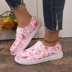 Women's Skate Shoes with Cartoon Patterns of Red Cranes