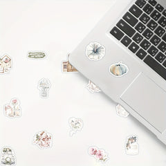 60pcs Vintage Waterproof Stickers for Water Bottle Laptop Scrapbook Journaling