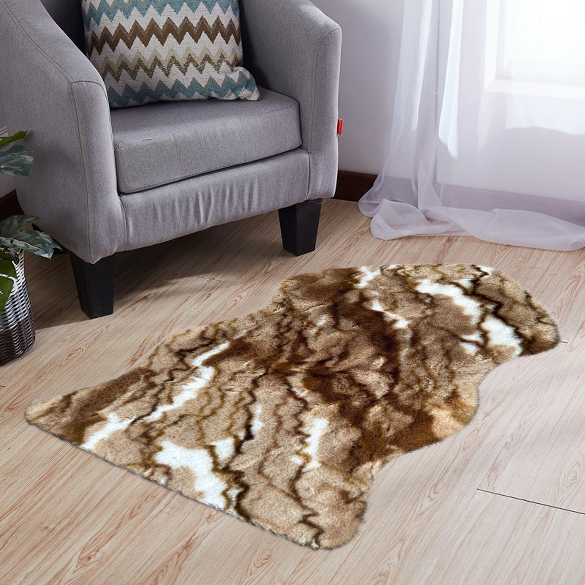 Faux Fur Fluffy Area Rug Soft Floor Mat Non slip Living Room Bedroom Carpet