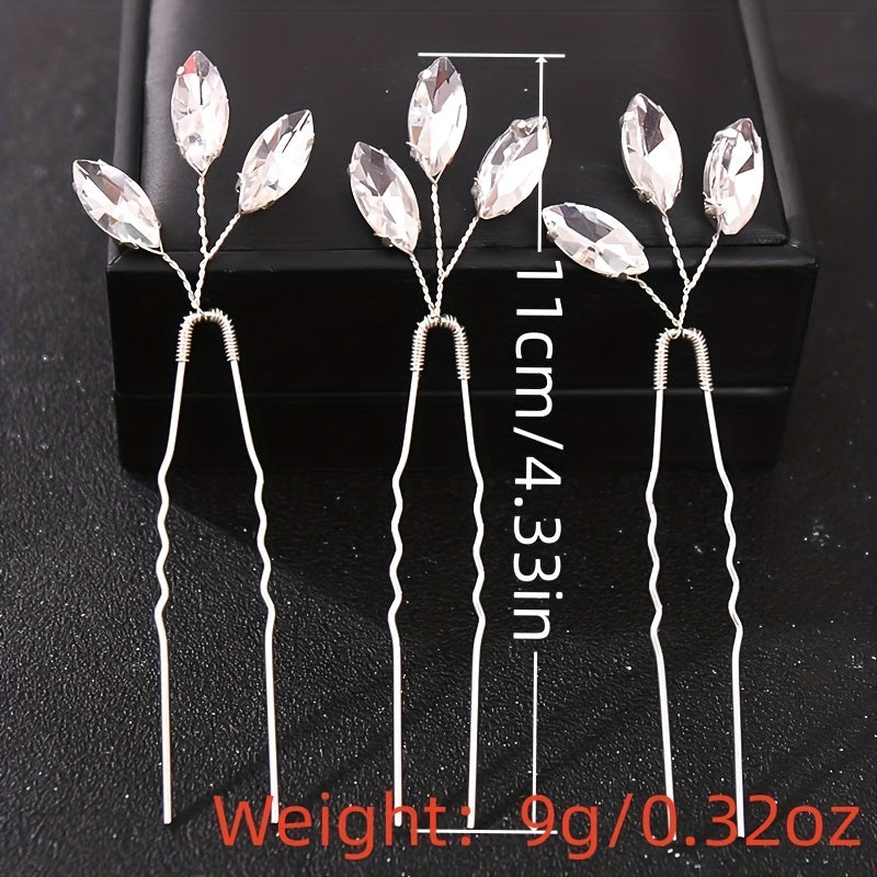 Crystal Faux Pearl Hairpin Wedding Hair Accessories Bridal Rhinestone Flower