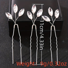 Crystal Faux Pearl Hairpin Wedding Hair Accessories Bridal Rhinestone Flower