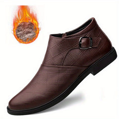 Men's Plaid Monk Strap Ankle Boots Wear resistant Non Slip Casual Boots