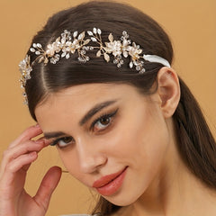 Crystal Pearl Headband Tiara Bridal Hairband Wedding Hair Accessories