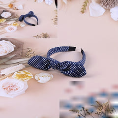 1pc Solid Bow Hair Band Dots Print Hair Pin Girls Hair Accessories