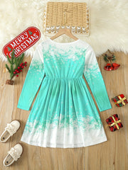 Sweet Girls Crew Neck Long Sleeve Dress Spring Fall