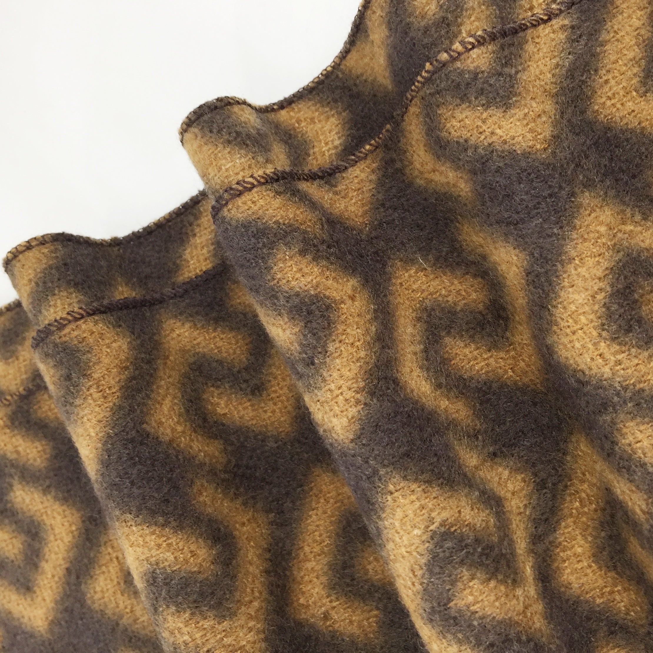 Dark Vintage Plaid Scarf Brown Geometric Print Warm Shawl