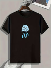 Jellyfish Print Men's Graphic T-shirt for Summer