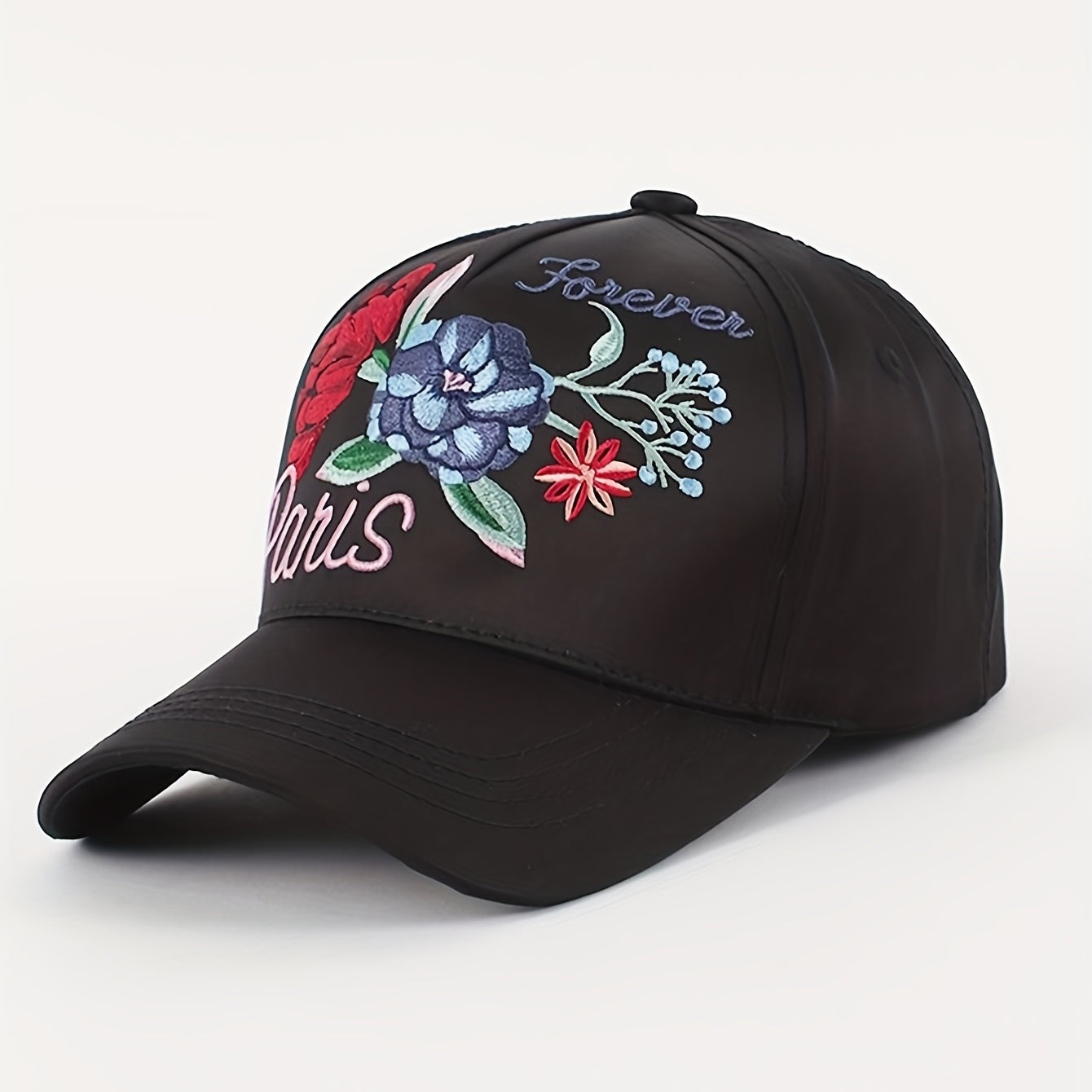 Y2K Flower Embroidery Baseball Cap Ice Silk Sun Hat Adjustable Dad Hats Women