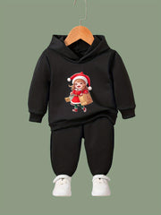 Girls Cartoon Shopping Girl Hooded Sweatshirt Top Sweatpants Set