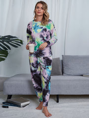 Tie Dye Lounge Set Crew Neck Top & Pants