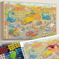 Colorful City Themed Diamond Painting Kit for Adults