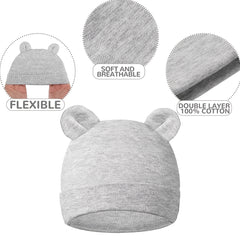 3 Piece Baby Outfit Set Ears Hat Mittens Non Slip Socks Soft Cotton Material