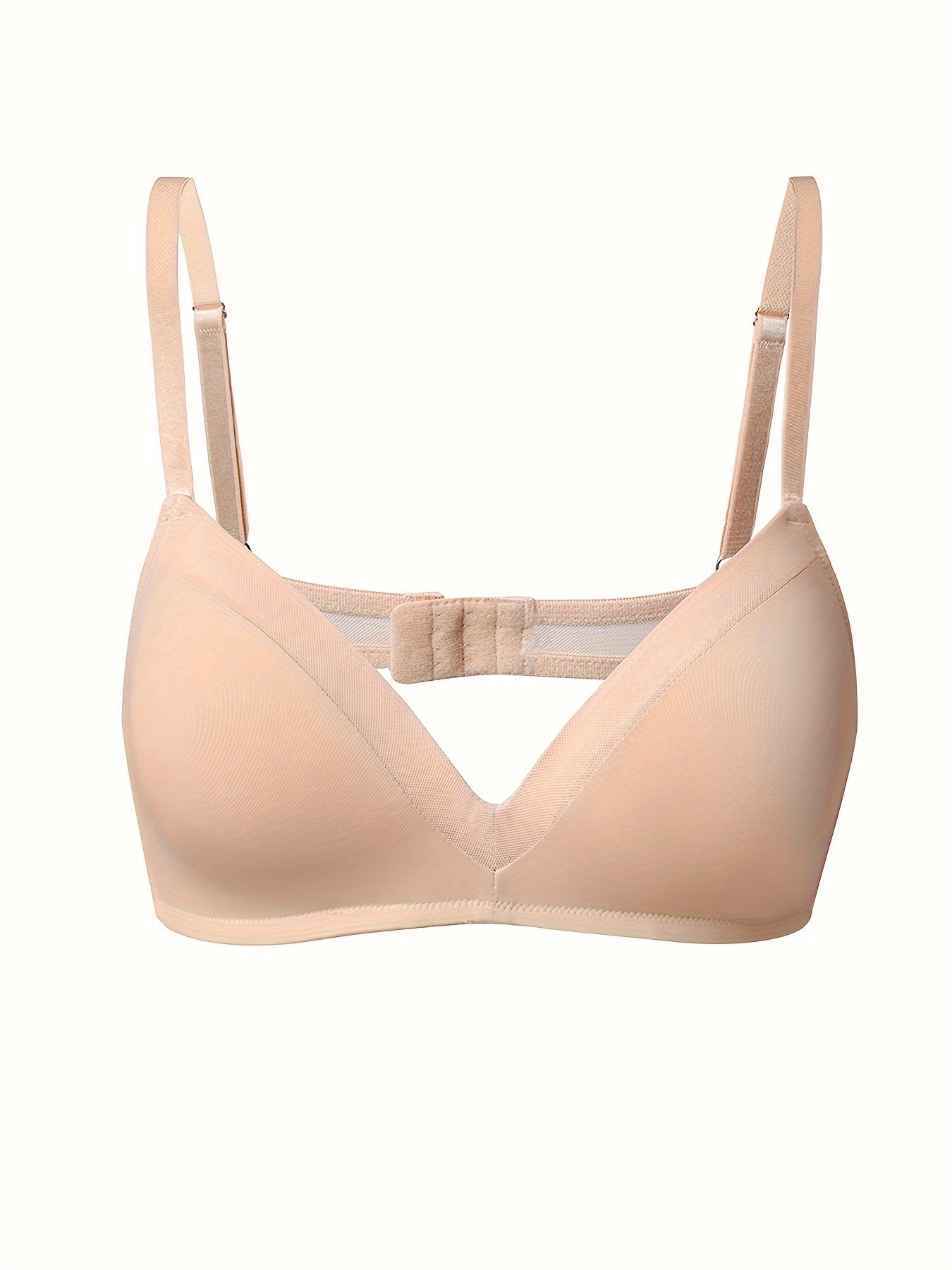 Wireless Solid Push Up Bra Comfy & Breathable Women's Lingerie
