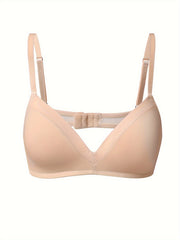 Wireless Solid Push Up Bra Comfy & Breathable Women's Lingerie