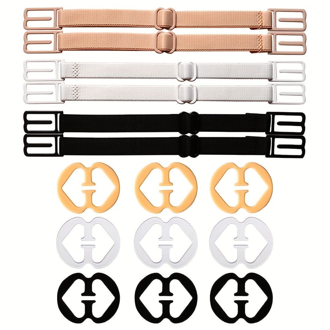 Invisible Bra Strap Clips Non Slip Buckles & Adjustable Elastic Shoulder Belt