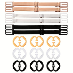 Invisible Bra Strap Clips Non Slip Buckles & Adjustable Elastic Shoulder Belt