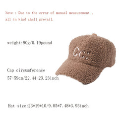 Winter Thick Baseball Cap Outdoor Sports Hat For Women Girls