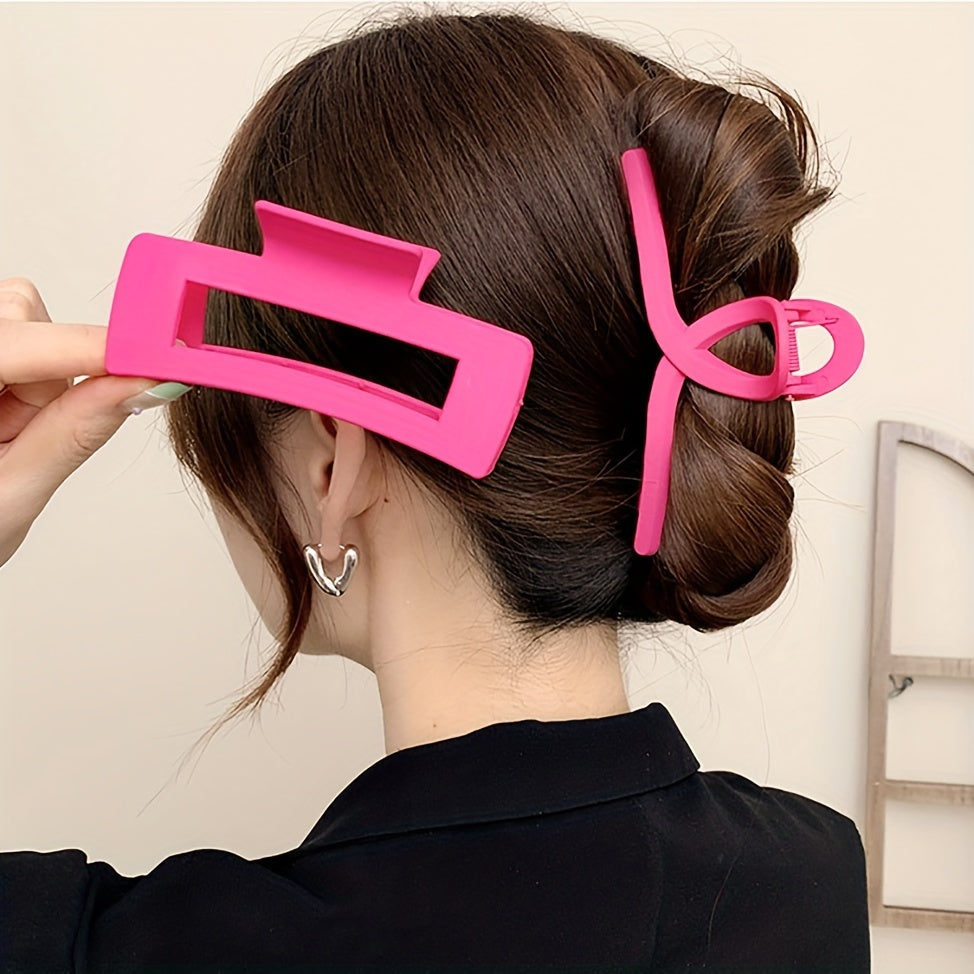 Pink Plastic Hair Clip Claw Clips Decorative Hair Accessories For Girls