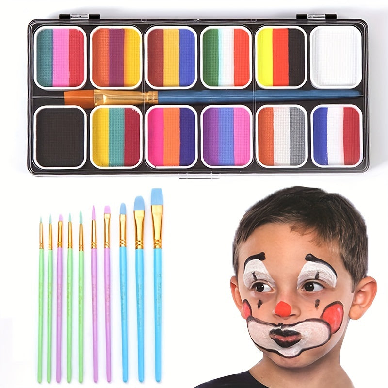 12 grid Face Paint Body Paint Box Water soluble Paint