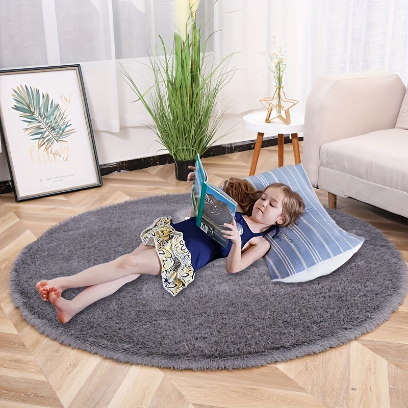 American Style Round Rug Plush PV Velvet Area Rug