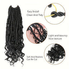 45 72 Cm Boho Box Braids 1 Pack Goddess Box Braids Burgundy