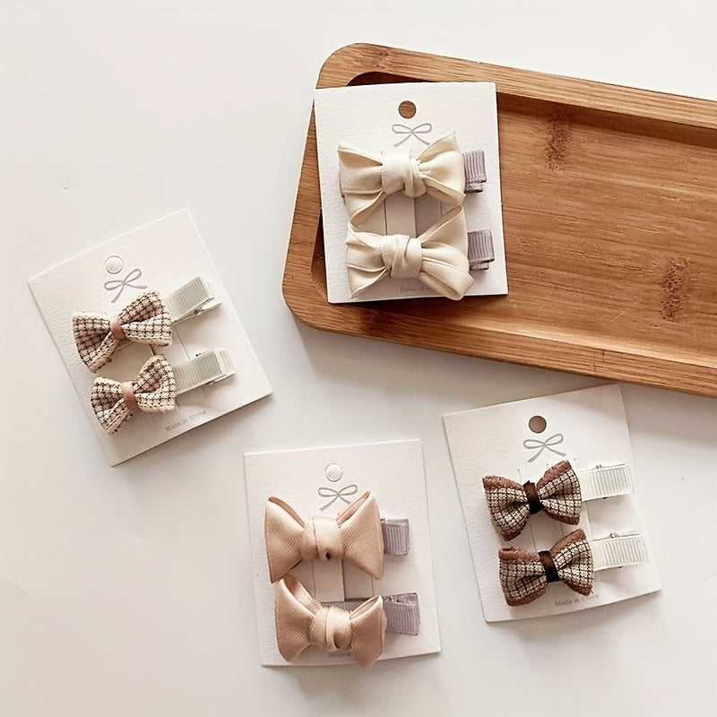 2pcs Fabric Bow Hair Clips for Baby Girls