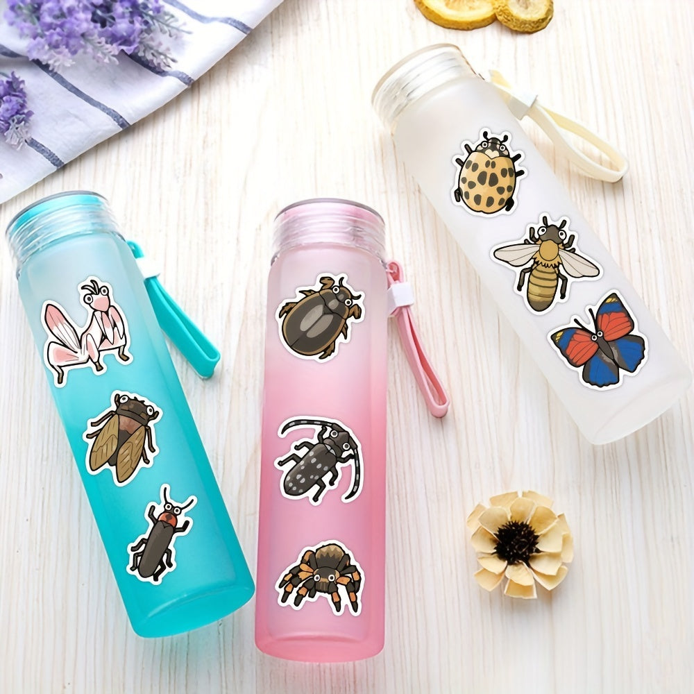 40pcs Waterproof Vinyl Insect Stickers For Water Bottle - Bug Stickers For Kids