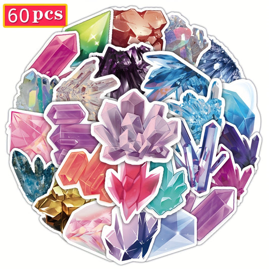 60pcs Crystal Stickers for Water Bottles Laptops Mobile Phones